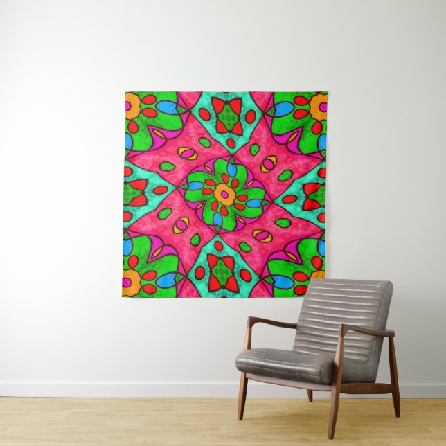 Tapete De Parede Padrão de Flores de Abstrato exclusivo (In Situ)