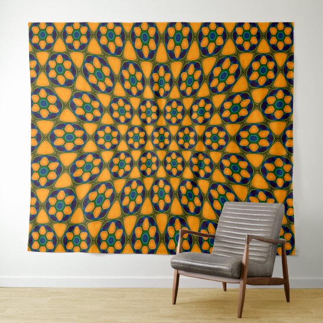 Tapete De Parede Padrão de Flores de Abstrato exclusivo (In Situ (Horizontal))