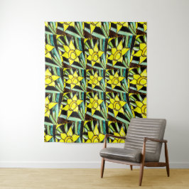 Tapete De Parede Padrão de Flores de Valor Amarelo