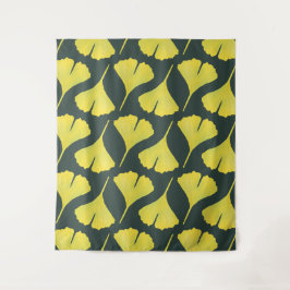 Tapete De Parede Padrão de Folha Verde Ginkgo - Botânica Primavera