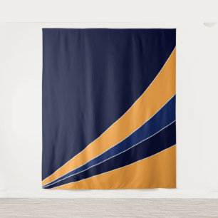 Tapete De Parede Padrão de Forma Amarelo e Azul