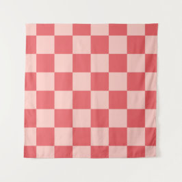 Tapete De Parede Padrão de Gingham Vermelhos Rosa Verificado