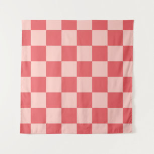 Tapete De Parede Padrão de Gingham Vermelhos Rosa Verificado