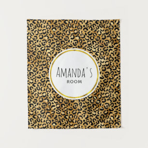 Tapete De Parede Padrão de Impressão Leopard Selvagem e Exótica