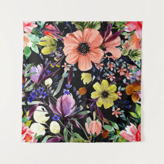 Tapete De Parede Padrão de Jardim Sem Costura Floral de Aquarela