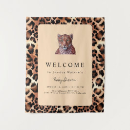Tapete De Parede Padrão de Lã de Leopardo Luxuoso Leão Tigre Chá de