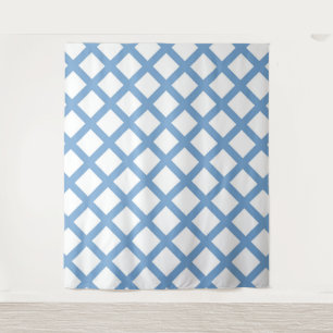 Tapete De Parede Padrão de Listra de Diamante Arlequim Branco Azul