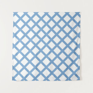 Tapete De Parede Padrão de Listra de Diamante Arlequim Branco Azul