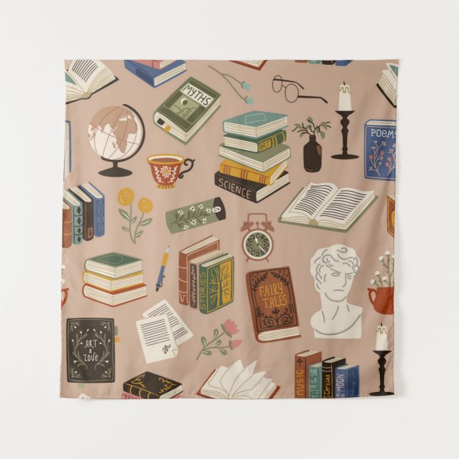 Tapete De Parede Padrão de livro (Frente)