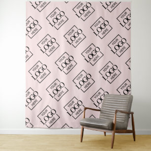 Tapete De Parede Padrão de Logotipo de Negócios Rosa Fundo de Feira