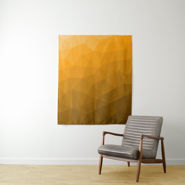 Tapete De Parede Padrão de malha geométrica gradiente laranja (In Situ)