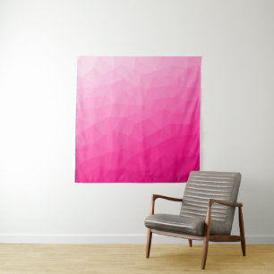 Tapete De Parede Padrão de malha geométrica gradiente rosa quente