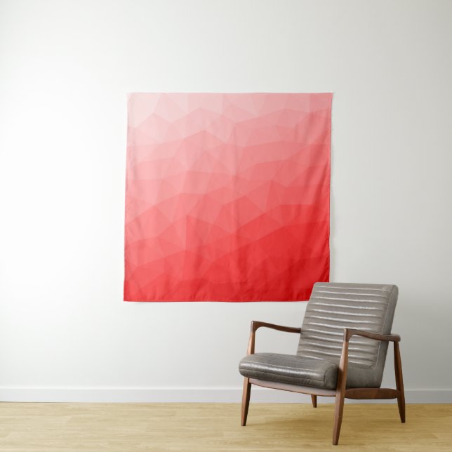 Tapete De Parede Padrão de malha geométrica gradiente vermelho (In Situ)