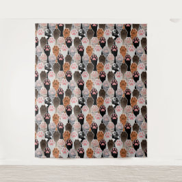 Tapete De Parede Padrão de muitas patas de gatos