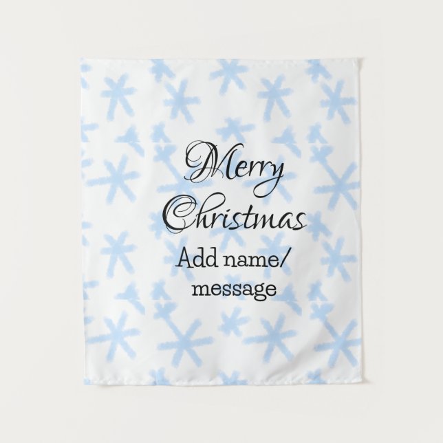 Tapete De Parede Padrão de neve azul escamas de Natal padrão de nev (Frente)