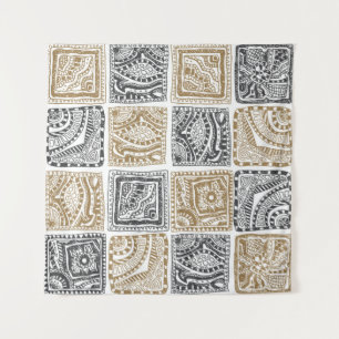 Tapete De Parede padrão de rabisco sem descontinuidades do vintage 