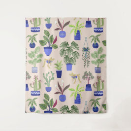 Tapete De Parede Padrão de Suculência do Cactus Doméstico