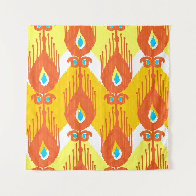 Tapete De Parede Padrão de tecido Ikat (Frente)