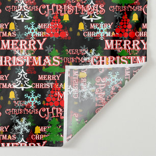 Tapete De Parede Padrão de texto decorativo Feliz Natal Design 