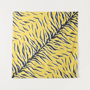 Tapete De Parede Padrão de tigre preto e amarelo de safena sem cos
