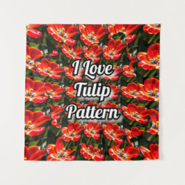 Tapete De Parede Padrão de Tulipas Vermelhas