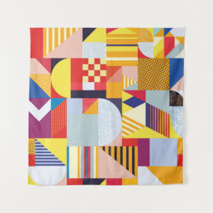 Tapete De Parede Padrão de Vintagem Decorativa de Abstrato Geométri