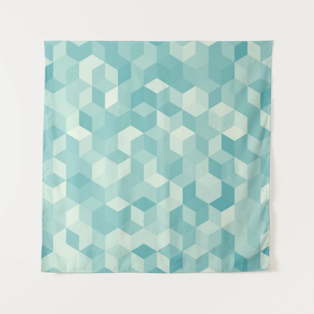 Tapete De Parede Padrão descontínuo azul-claro hexagonal (Frente)