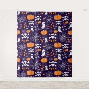 Tapete De Parede Padrão Divertido de Halloween