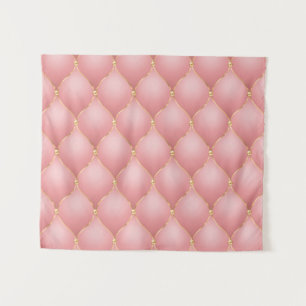 Tapete De Parede Padrão Dourado de Diamante Tufado de Rosa Rosa Ros