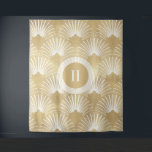 Tapete De Parede Padrão Dourado e branco Art-deco nº 38<br><div class="desc">Padrão geométrico elegante de ouro e de deco-arte branca com monograma opcional.</div>