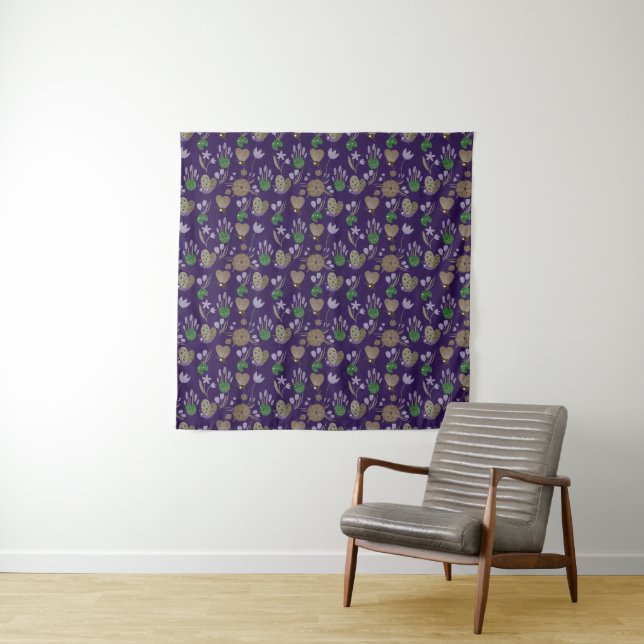 Tapete De Parede Padrão Floral Azul (In Situ)