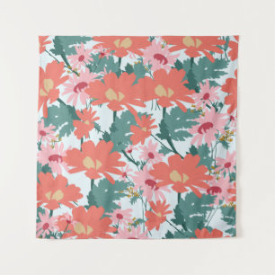 Tapete De Parede Padrão Floral Desenhando Flores Decorativas Elegan