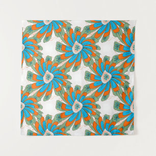 Tapete De Parede Padrão floral rasteiro com flores de abstrato. Ab