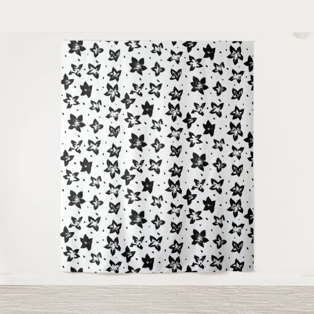 Tapete De Parede Padrão Floral Reconstruído - Gótico acromático (Frente)