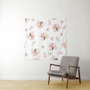 Tapete De Parede Padrão Floral Seamless de Aquarela Suave