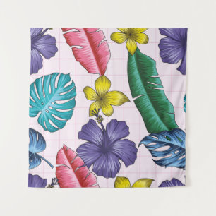 Tapete De Parede Padrão floral sem costura com folhas. dorso tropi
