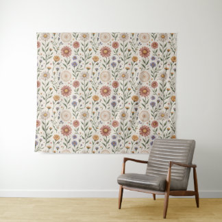 Tapete De Parede Padrão Floral Sem Costura de Remendo de Flores Sil