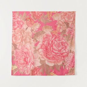 Tapete De Parede Padrão floral sem soldadura. Pia rosa-rosa-flores
