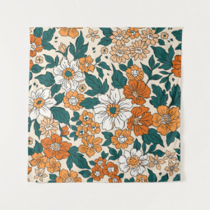 Tapete De Parede Padrão floral uniforme de vindima. estilo de liber