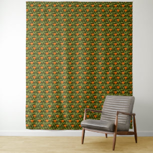 Tapete De Parede Padrão Floral Vintage com Tulipas Laranja