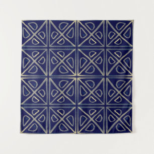 Tapete De Parede Padrão Geométrico Azul Tribal Invisível. Ha Stripe