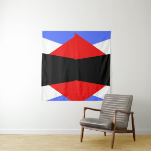 Tapete De Parede Padrão Geométrico de Harlequim Moderno Vermelho Az