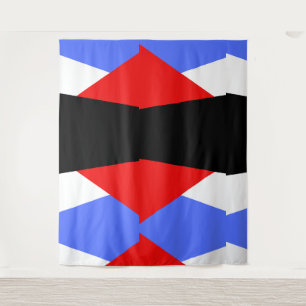 Tapete De Parede Padrão Geométrico Harlequim Moderno Vermelho Azul