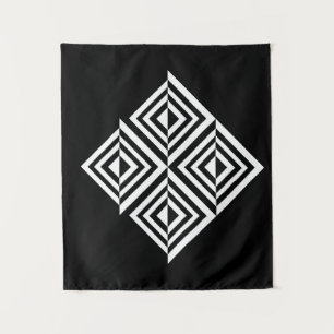 Tapete De Parede Padrão geométrico preto e branco