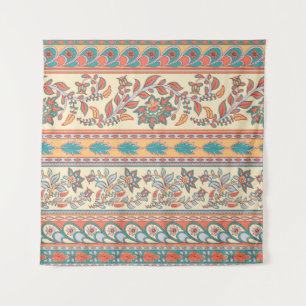 Tapete De Parede Padrão Invisível das Fronteiras Florais Indianas