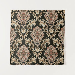 Tapete De Parede padrão jacquard damask clássico com quadro abstrat