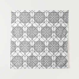 Tapete De Parede Padrão linear de Abstrato branco e preto da vinhet