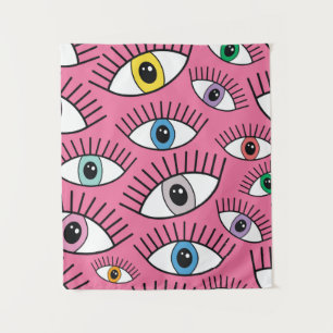 Tapete De Parede Padrão mágico com olhos coloridos. Fundo místic