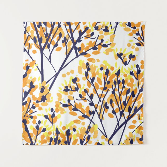 Tapete De Parede Padrão Moderno da Árvore de outono de abstrato (Frente)