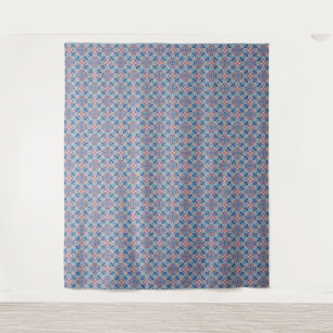 Tapete De Parede Padrão Mosaico Azul Empoeirado